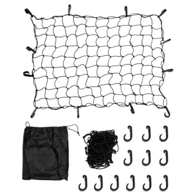 Immagine di Magiin Auto Tronco Rete Bagaglio Nylon Elastico Stoccaggio 90 * 120 cm Nero Resistente Universale per SUV Camion Campeggio Viaggio