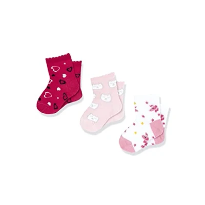 Immagine di Chicco Set Calze Corte In Cotone, Unisex Bambini e ragazzi, Bianco / Rosa, 3 4 anni
