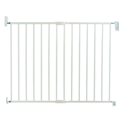 Immagine di Munchkin Lindam Cancelletto di Sicurezza Estensibile, Barriera in Metallo per Scale e Vani Porta senza Fascia Inferiore Bambini o Animali Domestici, Larghezza: da 64.5 a 102 cm, Colore: Bianco