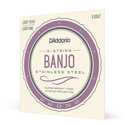 Immagine di D&#039;Addario EJS57 5 String Banjo Strings, Stainless Steel, Custom Medium, 11 22