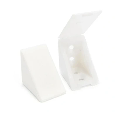 Immagine di 40 x sossai® Staffa Angolare/Angelo Retto Staffe/Connettore Angolare (40 pz.) BT1, 4 fori Colore: bianco Materiale: Plastica