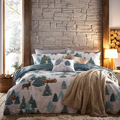 Immagine di furn. Arcticus Set copripiumino matrimoniale, in cotone, poliestere, blu
