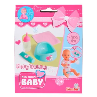 Immagine di Simba New Born Baby Set vasino da Allenamento con Bottiglia, Panno e Crema per Bambole 30 43 cm, 4 Pezzi, a Partire dai 2 Anni in su, 4006592089382