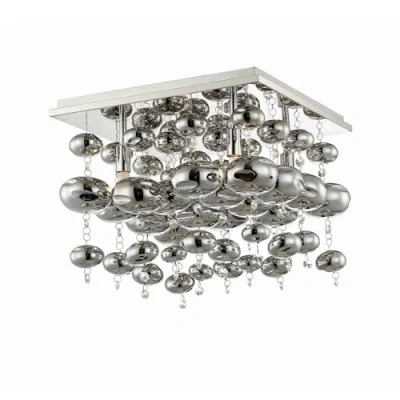 Immagine di lampada a sospensione &#039;Esfera&#039; dimmerabile (Moderno) colore Argento, in Metallo ad es. Soggiorno &amp; Sala da pranzo (4 luci, G9) di Lindby sospensione, soffitto,