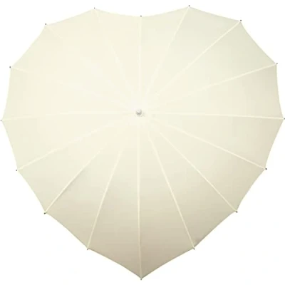 Immagine di Impliva Ombrello a forma di cuore con protezione UV, colore: off white