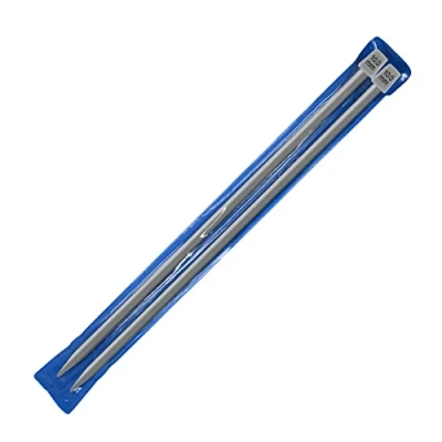 Immagine di Powertool, ferri da maglia in alluminio, 2 pezzi, lunghezza 35 cm, a punta singola, classici, 10 mm