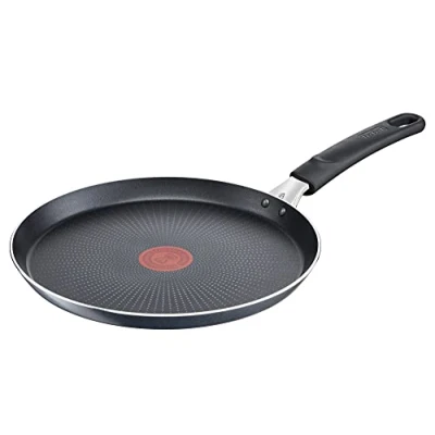 Immagine di Tefal, C38510 XL Force, padella per crepe, 25 cm, rivestimento antiaderente, resistente, segnale termico, fondo Diffusion Base, forma extra larga, manico stabile, colore: nero