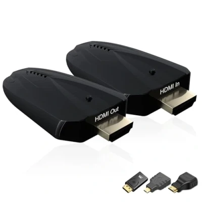 Immagine di Wireless HDMI Transmitter and Receiver, 4K Input Supported, 492FT Range, Plug Play 2.4G/5G Extender kit for Video Audio Transmission Laptop/PC etc. No App/Bluetooth Needed