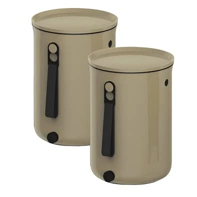 Immagine di Skaza Set di 2 Bokashi Organko (9,6 L) Compostatore da cucina in plastica riciclata Starter per rifiuti e compostaggio con attivatore fermentazione kg (Beige)