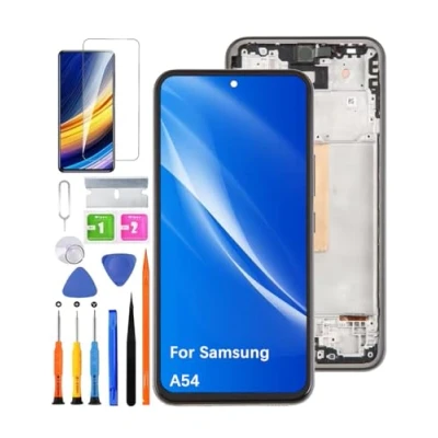 Immagine di Display LCD di ricambio per Samsung Galaxy A54 TFT A546V A546U A546B A546E A5460 schermo Touch Digitizer Assembly Kit parti riparazione (senza impronte digitali, nero con cornice)