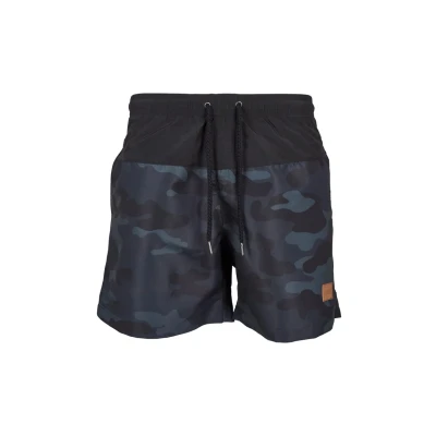 Immagine di Urban Classics Block Shorts da mare, Uomo, Taglia: 3XL, Blk/darkcamo