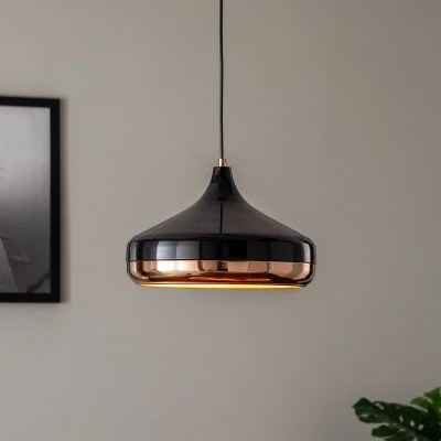 Immagine di Opviq Lampada a sospensione Yildo 253 S 1 luce Ø36cm nero/rame