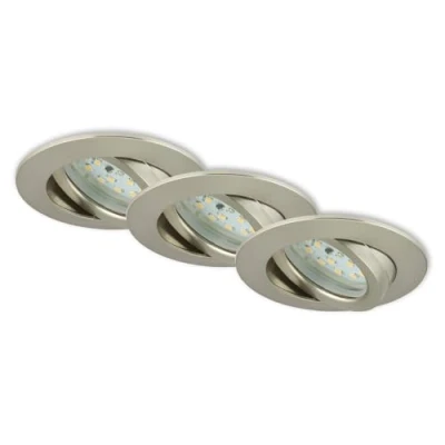 Immagine di BRILONER Leuchten lampade da soffitto a LED, set 3, dimmerabili, modulo LED orientabile, 5,5 watt ciascuno, 470 lumen 3.000 kelvin, IP23, nichel opaco, 82x28mm (DxH)