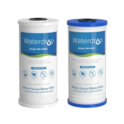 Immagine di Waterdrop Filtro dell&#039;Acqua per Tutta la Casa a Goccia d&#039;Acqua da 10 &quot;x 4,5&quot;, Sostituzione il Sistema di Filtraggio WD WHF21 PG
