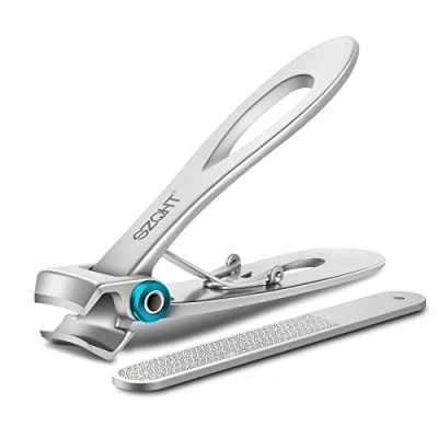 Immagine di Szqht Tagliaunghie per unghie spesse, con ampia apertura da 15 mm, incarnite, uomini, dure, anziani e adulti, in acciaio inossidabile deluxe resistente, grande (argento