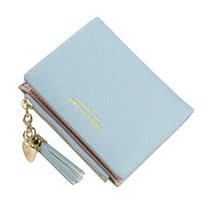 Immagine di Spldsun Portafoglio di Pelle Sintetica Donna, Portamonete con Cerniera, Piccolo Donna in Formato Corto, Borsa Porta Carte Sottile per Ragazza