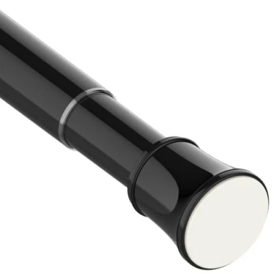 Immagine di Venwemong 1 bastone telescopico per tenda da doccia, allungabile, senza trapano, regolabile, tende doccia con occhielli, bagno, camera letto (170 260 cm, nero)