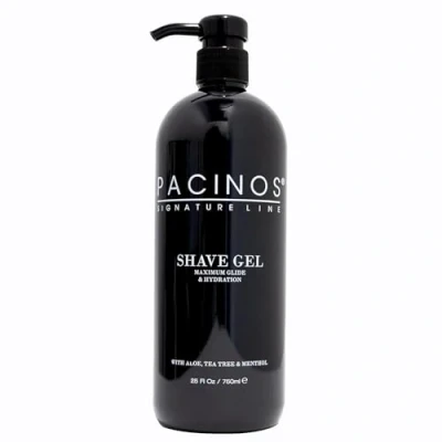 Immagine di gel da barba Pacinos uomo Trasparente 750ml per una Rasatura precisa dei contorni della Con aloe, tea tree e mentolo a umido Barbershop Shave