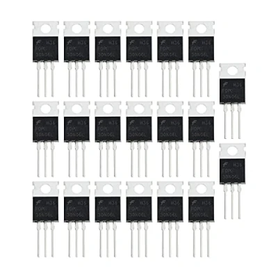 Immagine di eMagTech 20x Transistor MOSFET A Canale N FQP30N06L ESD Nominale TO 220 30A 60V 3Pin Raddrizzatore Internazionale Di Potenza Per L&#039;industria Domestica E Il Fai da te