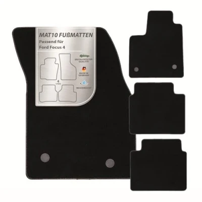 Immagine di MAT10 Silver Line Tappetini per auto Ford Focus IV e Turnier 2018 01, in velluto di alta qualità, 4 pezzi, colore: Nero