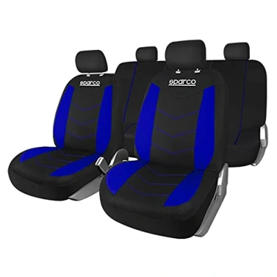 Immagine di Sparco SPS431BL Set coprisedili, 9 pezzi, colore: nero/blu