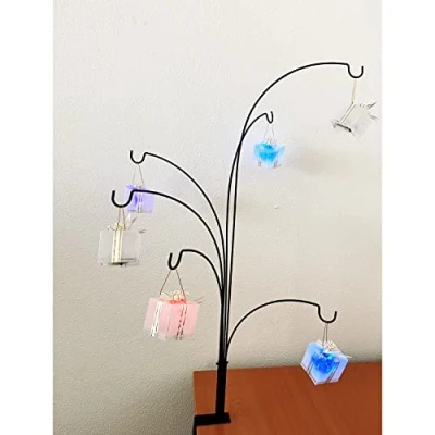 Immagine di Supporto universale da tavolo con 6 ganci, in metallo, altezza 85 cm, colore: nero