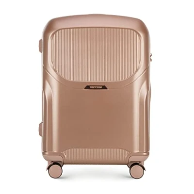 Immagine di WITTCHEN Lady 2 line Custodia da viaggio Valigia media moderna in policarbonato con 4 ruote piroettanti Lucchetto a combinazione TSA Manico telescopico Taglia M Rosa tenue