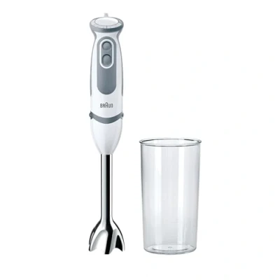 Immagine di Braun Minipimer MultiQuick 5 Vario MQ5200 Frullatore ad Immersione, 21 Velocità, Tecnologia Tedesca, Preciso e Potente, Impugnatura Ergonomica, Dotato Bicchiere da 600 ml, Potenza 1000W, Bianco/Grigio