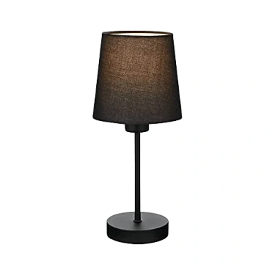 Immagine di BRILONER lampada da tavolo, comodino, scrivania, 1 x E14, incl. cavo interruttore in tessuto, nero, 100 314 mm (DxH)