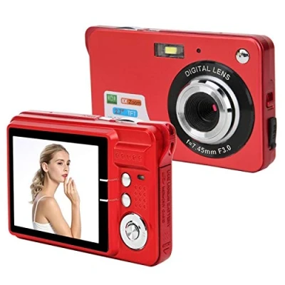 Immagine di Annadue Fotocamera Digitale, Tascabile Compatta da 2,7 Pollici 18 MP, Digitale con Zoom 8X, Supporto SD 32 GB, Microfono Integrato, Messa a Fuoco Automatica(Rosso)