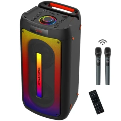 Immagine di DYNASONIC D30 Altoparlante wireless per esterni. Bluetooth portatile. Stereo senza fili. Potente riproduttore di suoni con luci led integrate. Micro SD, USB.