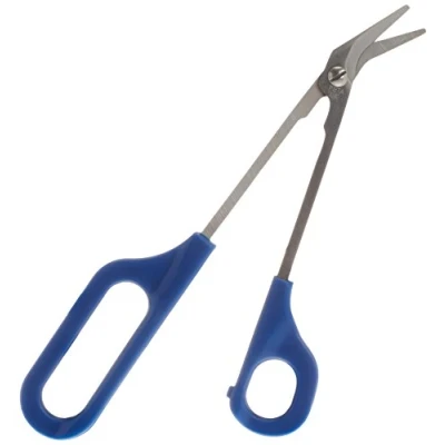 Immagine di Homecraft Easi Grip Chiropodist Scissors (Eligible for VAT Relief in the UK) Easy Large Loop Long Handled Nail Scissors, Angled Stainless Steel Blade, Clippers Reduce Bending, Elderly, Disabled