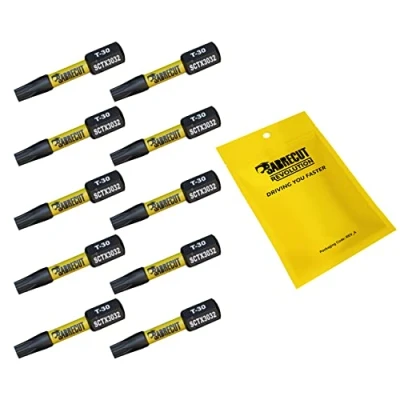 Immagine di 10 x SabreCut SCTX3032_10 32 mm T30 TX30 Set di punte per cacciavite a impatto magnetico Torx Heavy Duty compatibile con Dewalt Milwaukee Bosch Makita e altro