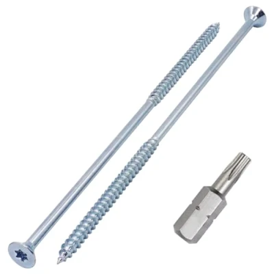 Immagine di SKIR&#039;CO (30 pezzi) Viti per Legno in Acciaio Zincato 6,0 x 180 mm, a Testa Svasata Torx, Truciolare, Parzialmente Filettate