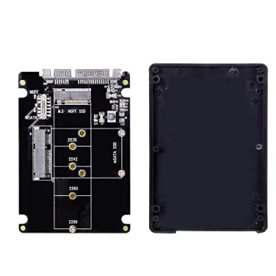 Immagine di cablecc SA 011Cablecc Combo M.2 NGFF B key &amp; mSATA SSD a SATA 3.0 Adattatore Case Enclosure con Switch