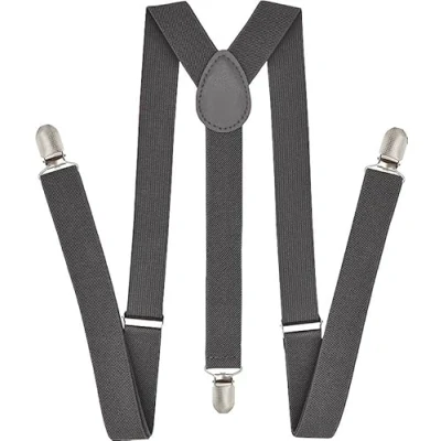 Immagine di NestNook Bretelle da uomo larghe 2,5 cm regolabili a forma di Y, traspiranti, comode per uomini e donne, Grigio scuro, Taglia unica