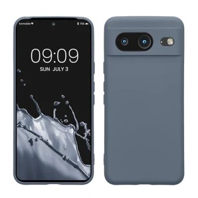 Immagine di kwmobile Custodia Compatibile con Google Pixel 8 Cover Back Case per Smartphone in Silicone TPU Protezione Gommata grigio blu