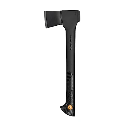 Immagine di Fiskars Ascia Universale, Solid, Fodero per la Lama e il Trasporto, Rivestimento Antiaderente, in Acciaio/Manico Plastica Rinforzata con Fibra di Vetro, Nero, A10, 49 cm, 1 kg, 1051085