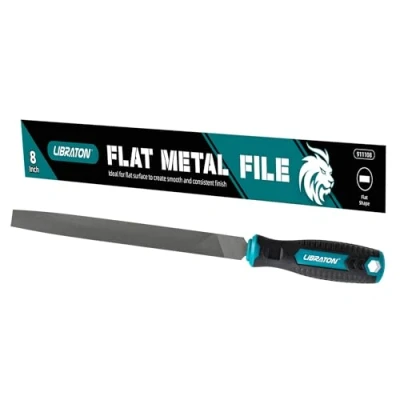Immagine di LIBRATON Lima Piatta per Metallo da 200 mm, Metallo, Manuale Lavorazione dei Metalli, Legno, Plastica, Rifinire, Modellare e Raschiar