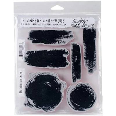 Immagine di Stampers Anonymous Tim Holtz Set di timbri in gomma per pennellate, materiale sintetico, multicolore, 24,3 x 19 0,6 cm