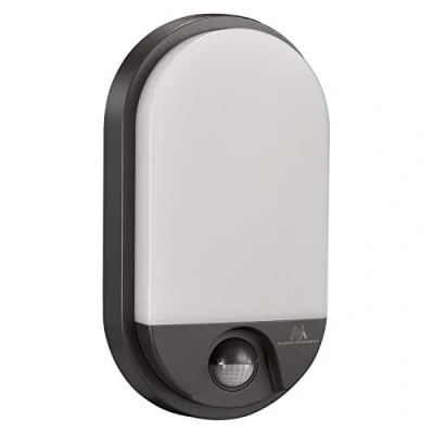 Immagine di Maclean MCE340 Lampada LED con Sensore di Movimento Automatico a Infrarossi Risparmio Energetico Adatto per Uso Esterno e Interno (Grigio)