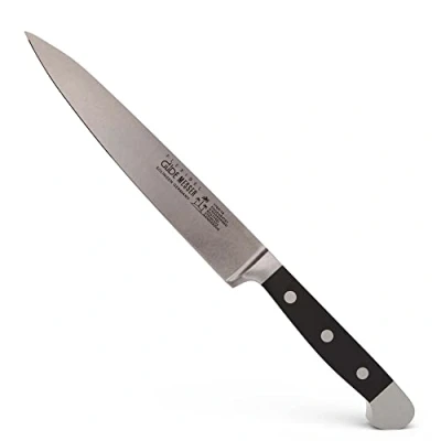 Immagine di Güde Filiermesser Serie Klingenlänge Schwarz Solingen Coltello per filettare Flessibile forgiato, 18 cm, Pom Nero, Alpha Doppio Collarino, Fatto a Mano in Germania, Chrome Steel