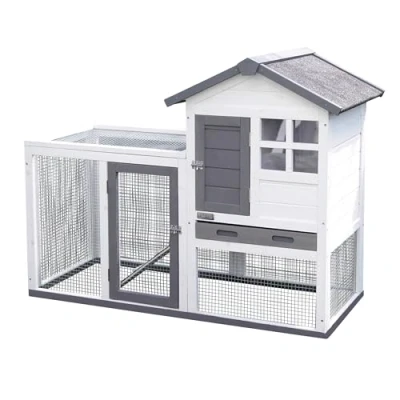 Immagine di Kerbl Conigliera per roditori Freetime Hatch, casetta in legno con corridoio libero, tetto bitume, Gabbia + Recinto