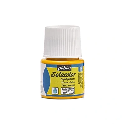 Immagine di PEBEO Colore per Stoffa Setacolor Opaco, flacone da 45 ml, Colore: Giallo Botton d&#039;oro