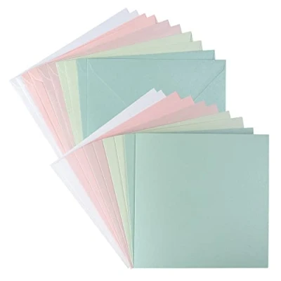 Immagine di Set di biglietti d&#039;auguri, finitura effetto madreperla, 10 circa 250 g/m² + buste 120 (colore: pastello 02, 16 x cm)