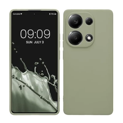 Immagine di kwmobile Custodia Compatibile con Xiaomi Redmi Note 13 Pro 4G Cover Back Case per Smartphone in Silicone TPU Protezione Gommata verde grigio