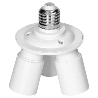 Immagine di Miratic Adattatore di Sorgente Luminosa E27 Sdoppiatore Finitura Bianca Splitter Ampio Uso Portalampada 230V 50Hz (3 x stretto)