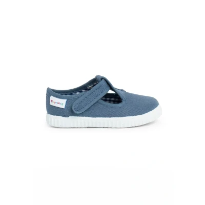 Immagine di Pisamonas Scarpe Occhio di Bue T Bar Bambini Chiusura A Strappo Misurare 21 Colore Blu Jeans