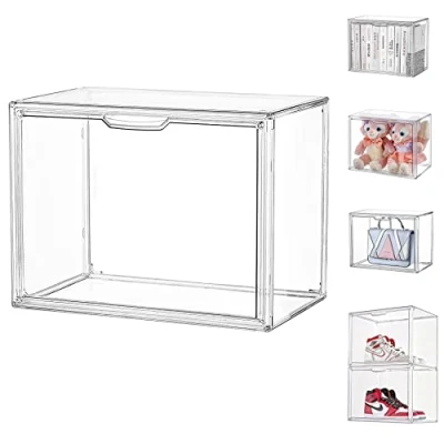 Immagine di Vetrinetta Espositiva Vetrina Acrilico con Porta per Collezionismo, Teca Plexiglass, Figure,Pop Mart,Hanno Bisogno di Auto Assemblaggio, Antipolvere