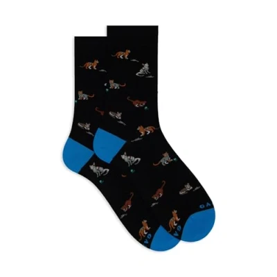 Immagine di Gallo WITH CAT Mouse AND BALL Motif Calze, Donna, Taglia: One Size, Carbone